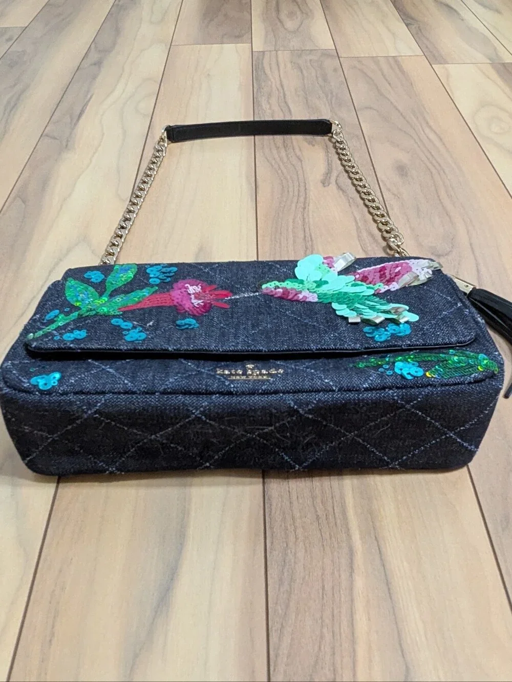EUC! Kate Spade New York Emerson Place Hummingbird Sequin Embellished Bag